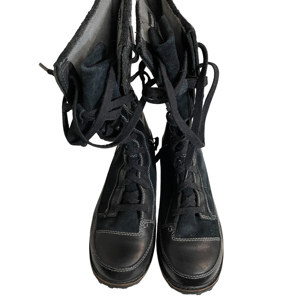 The North Face 8 Black Suede Leather Lace up Side Zipper 10" Shaft Primaloft
